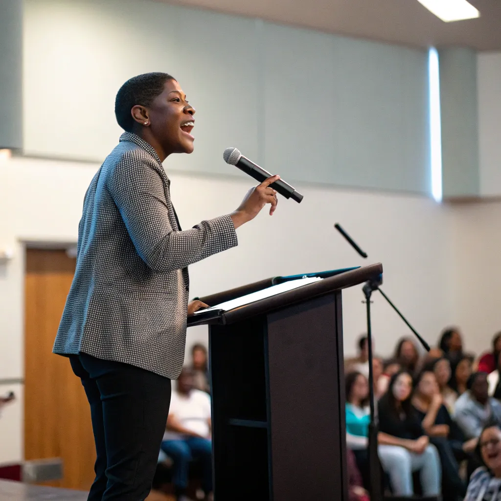 Person delivering a speech